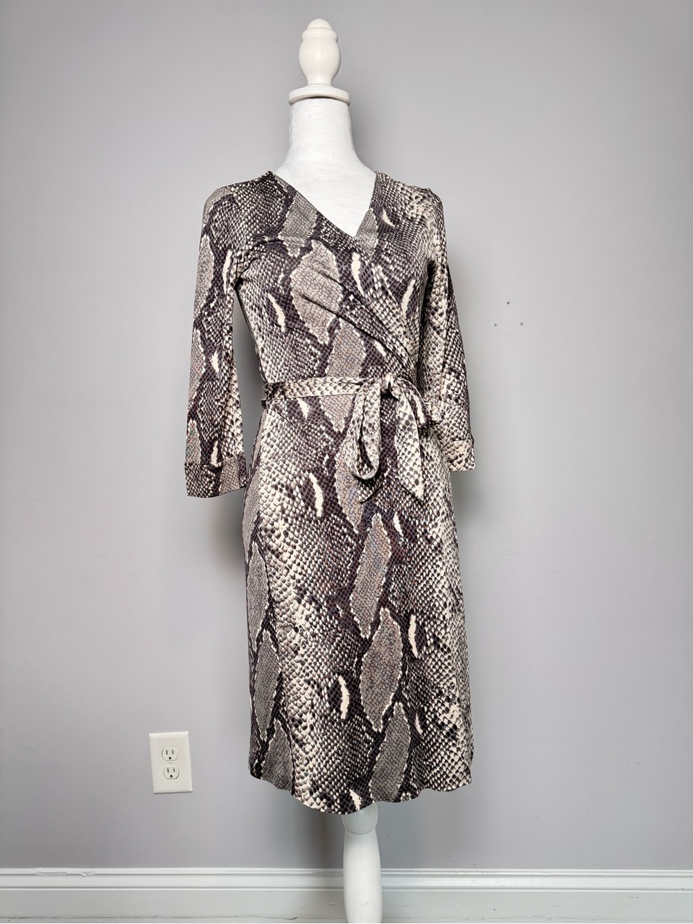 DVF New Julian Two Snake-Print Silk Jersey Dress